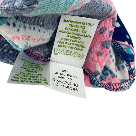 Lilly Pulitzer Dori T-Shirt Indigo Star Struck Print Blue Pink‎ Size XXS - Picture 11 of 11